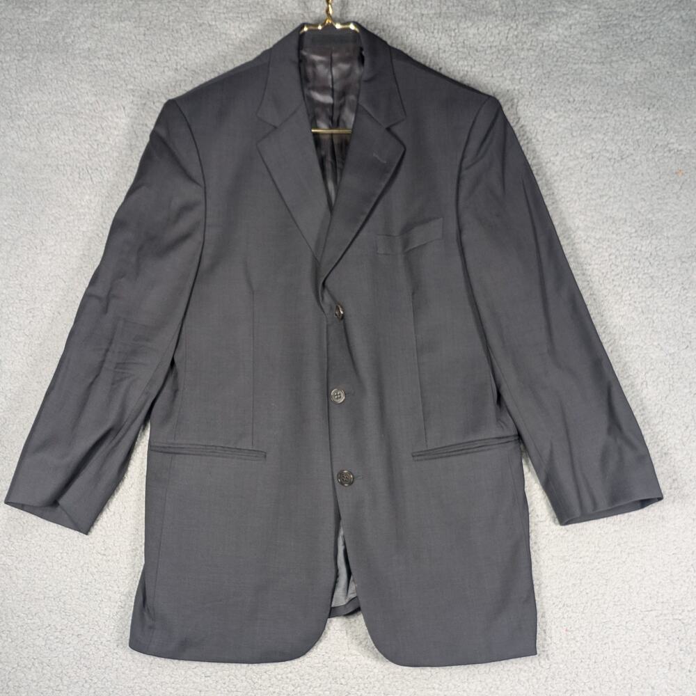 Ecce Blazer Mens Size EU 52 US 42 Black Lanficio F.LLI Cerruti Wool Super 120s